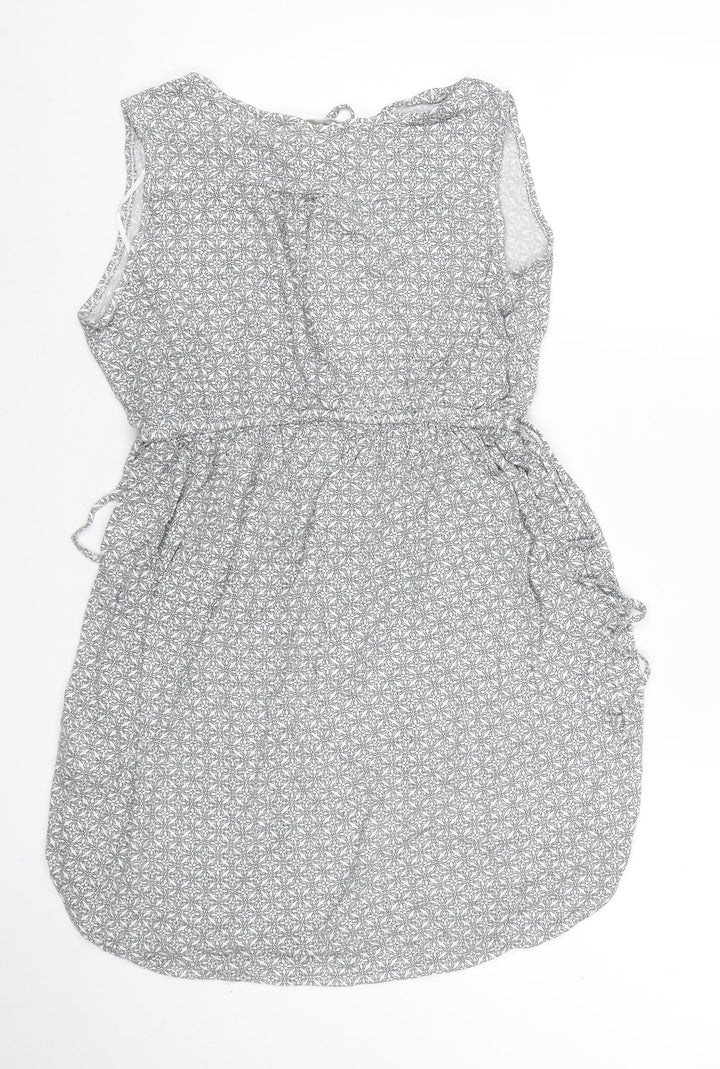 MAMA Women’s Grey Geometric Maternity Wrap Dress Size 12