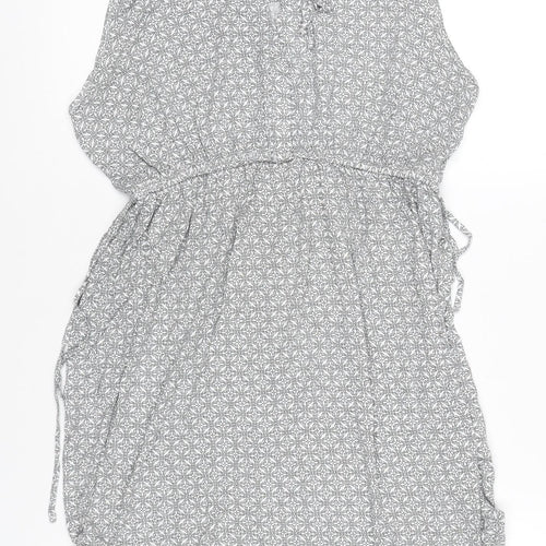 MAMA Women’s Grey Geometric Maternity Wrap Dress Size 12