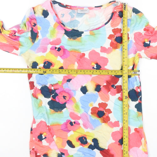 Bella di Notte Women's Multicoloured Floral 3/4 Sleeve Scoop Neck T-Shirt Size 8