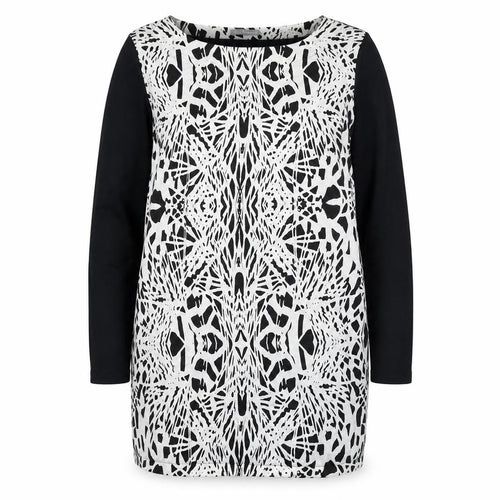 Marks and Spencer Women’s Black & Ivory Shift Dress Size 16 Long Sleeve