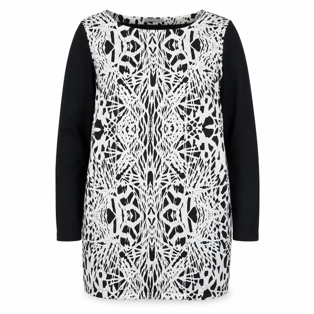 Marks and Spencer Women’s Black & Ivory Shift Dress Size 16 Long Sleeve