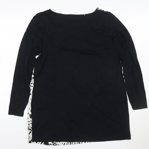 Marks and Spencer Women’s Black & Ivory Shift Dress Size 16 Long Sleeve