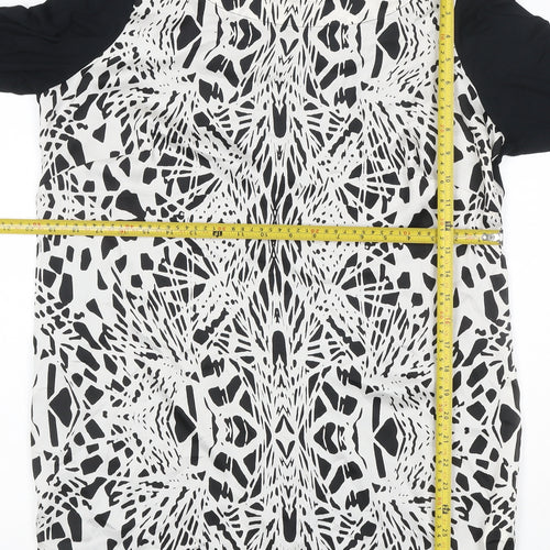 Marks and Spencer Women’s Black & Ivory Shift Dress Size 16 Long Sleeve