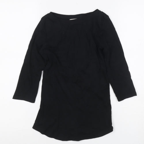 Coast Women’s Black Size 6 Boat Neck 3/4 Sleeve Jersey Blouse