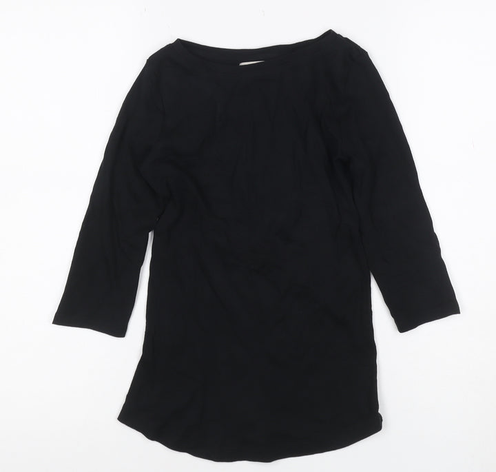 Coast Women’s Black Size 6 Boat Neck 3/4 Sleeve Jersey Blouse