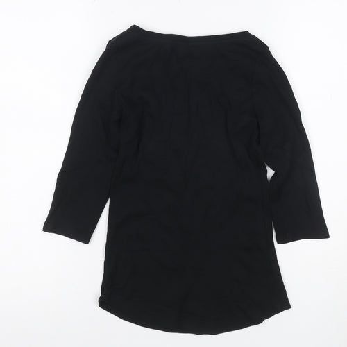 Coast Women’s Black Size 6 Boat Neck 3/4 Sleeve Jersey Blouse