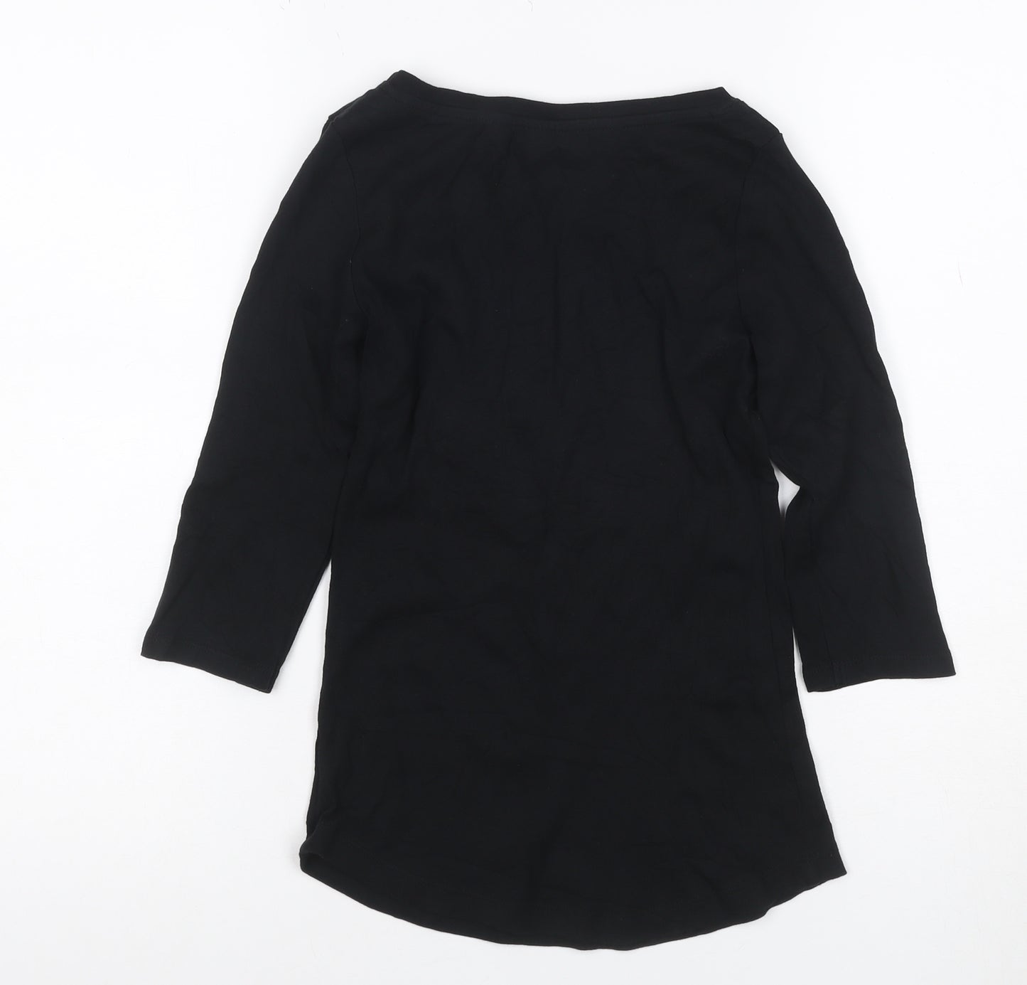 Coast Women’s Black Size 6 Boat Neck 3/4 Sleeve Jersey Blouse