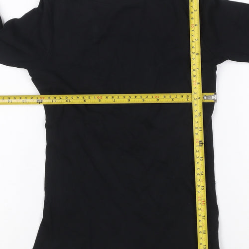 Coast Women’s Black Size 6 Boat Neck 3/4 Sleeve Jersey Blouse