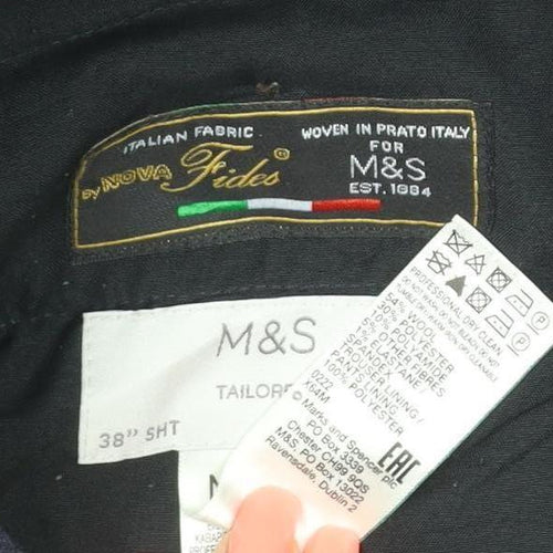 Marks and Spencer Men's Blue Wool Blend Tailored Dress Pants 38S
