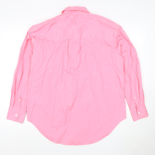 Marks and Spencer Men’s Pink Long Sleeve Cotton Button-Up Shirt Size 10