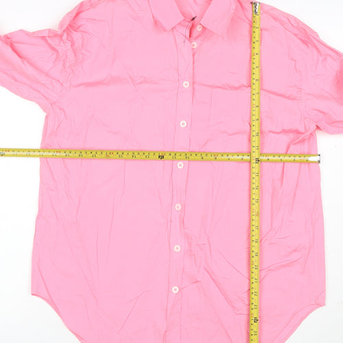 Marks and Spencer Men’s Pink Long Sleeve Cotton Button-Up Shirt Size 10