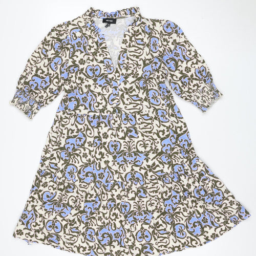 ME+EM Women’s Multicoloured Floral Cotton Fit & Flare Dress Size 10