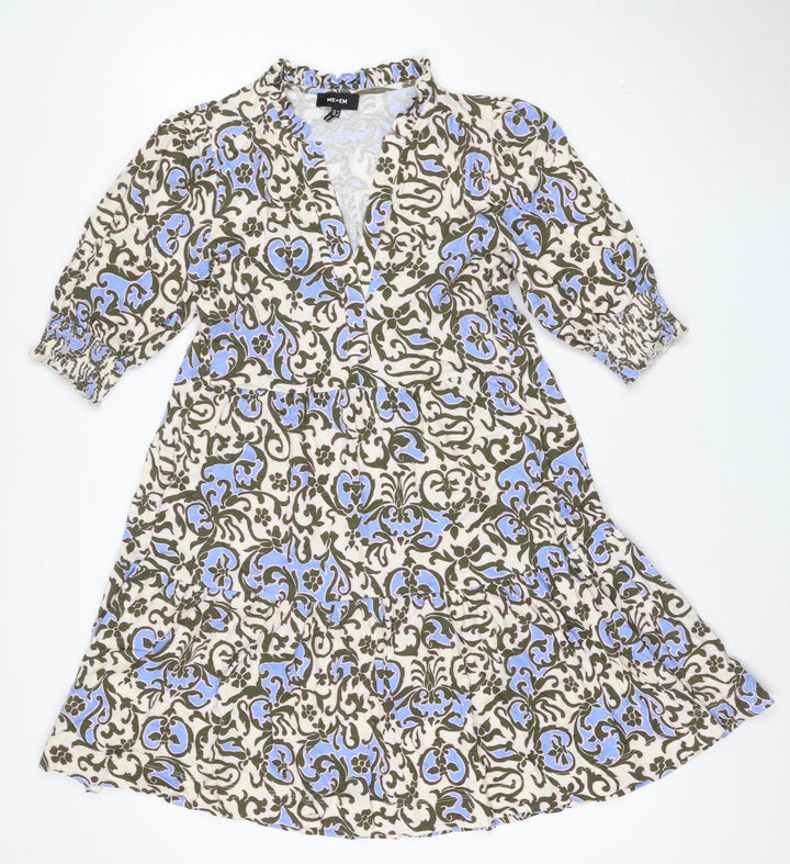 ME+EM Women’s Multicoloured Floral Cotton Fit & Flare Dress Size 10