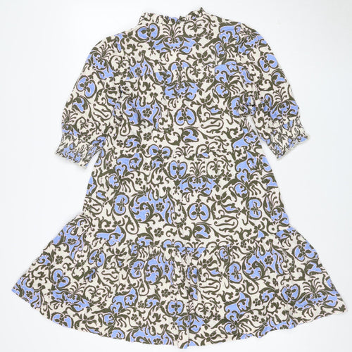 ME+EM Women’s Multicoloured Floral Cotton Fit & Flare Dress Size 10