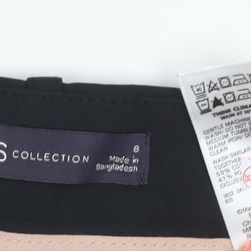 Marks and Spencer Womens Black Size 8 Straight Leg Work Trousers