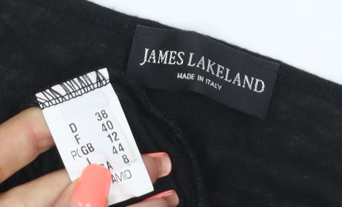 James Lakeland Women’s Black Wrap Blouse Long Sleeve Size 12