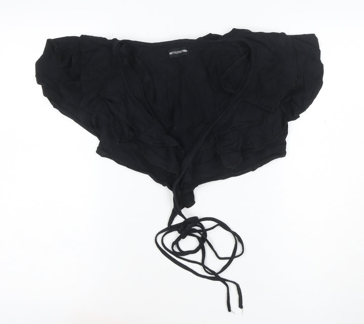 PrettyLittleThing Women’s Black Off Shoulder Cropped Blouse Size 6