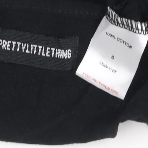 PrettyLittleThing Women’s Black Off Shoulder Cropped Blouse Size 6
