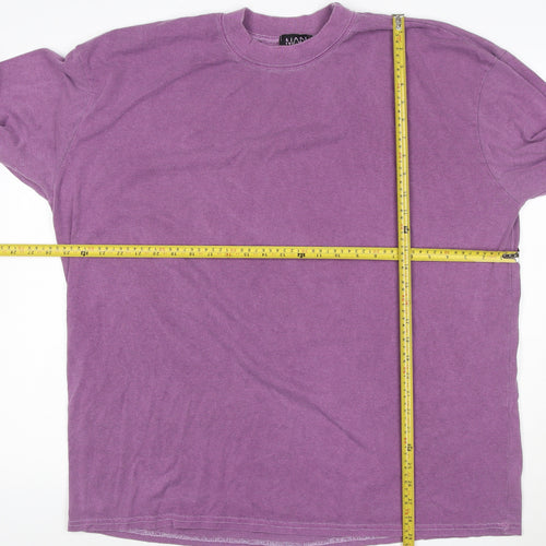 BoohooMAN Men's Purple Long Sleeve Graphic Skull T-Shirt Size L