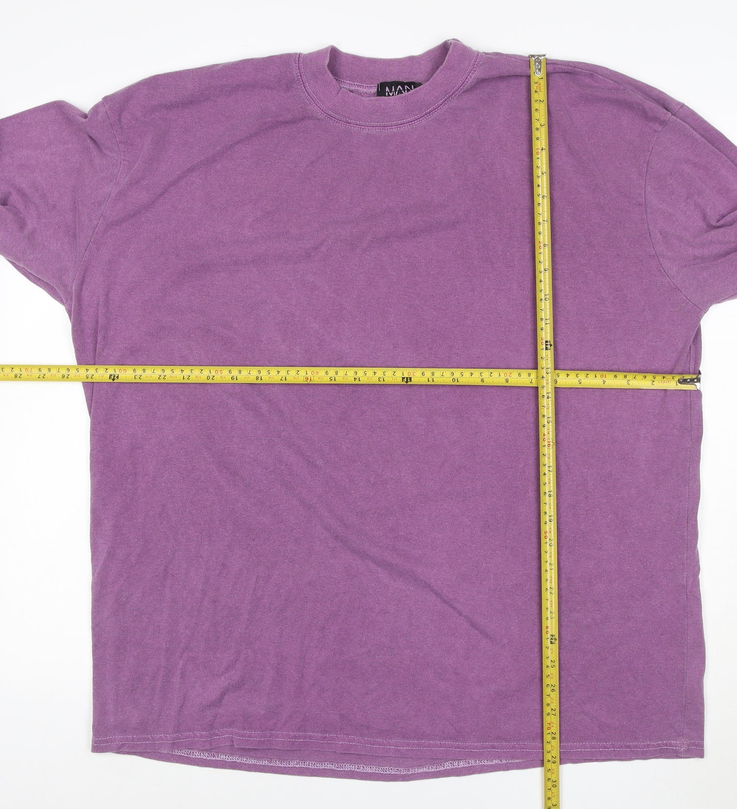 BoohooMAN Men's Purple Long Sleeve Graphic Skull T-Shirt Size L