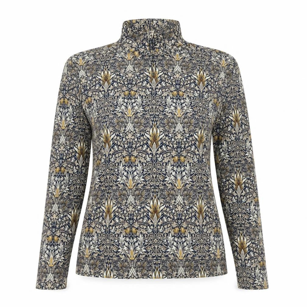 H&M Women’s Multicoloured Roll Neck Floral Jersey Top Size L