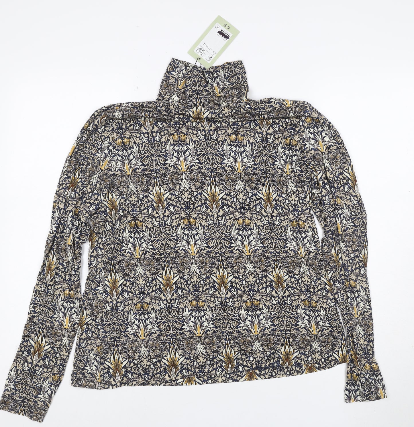 H&M Women’s Multicoloured Roll Neck Floral Jersey Top Size L