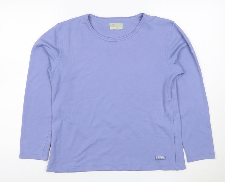 Craghoppers Women Blue Long Sleeve Quick Dry Active T-Shirt UK 14