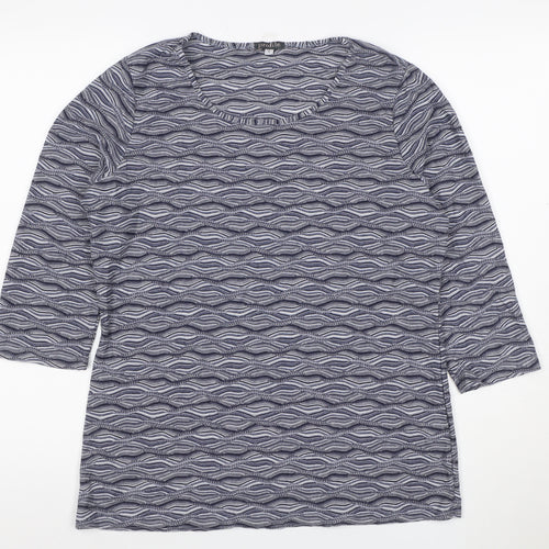 Profile Women’s Blue Wave Pattern Jersey T-Shirt Size 16