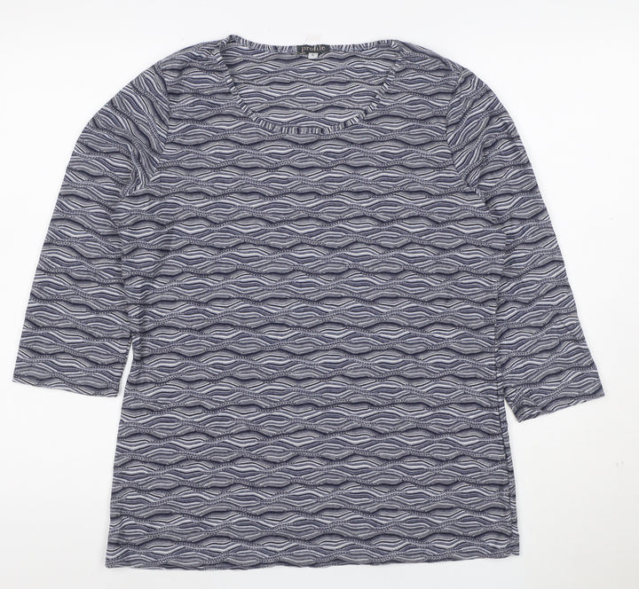 Profile Women’s Blue Wave Pattern Jersey T-Shirt Size 16
