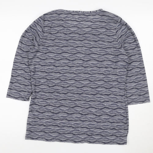 Profile Women’s Blue Wave Pattern Jersey T-Shirt Size 16