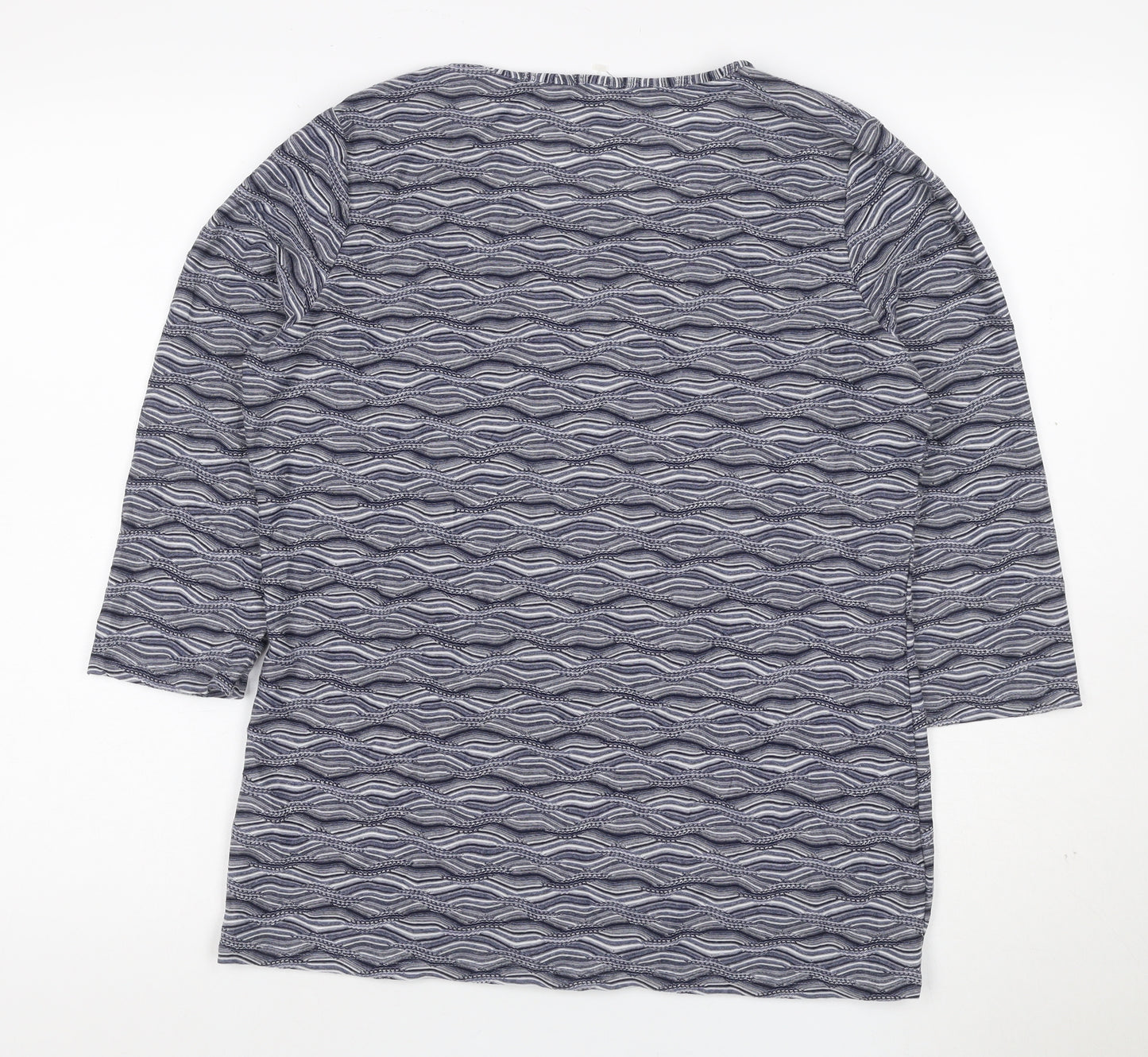 Profile Women’s Blue Wave Pattern Jersey T-Shirt Size 16