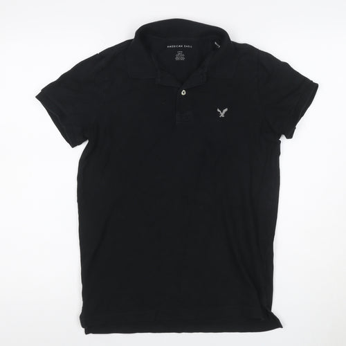 American Eagle Men’s Black Slim Fit Polo Shirt Size S