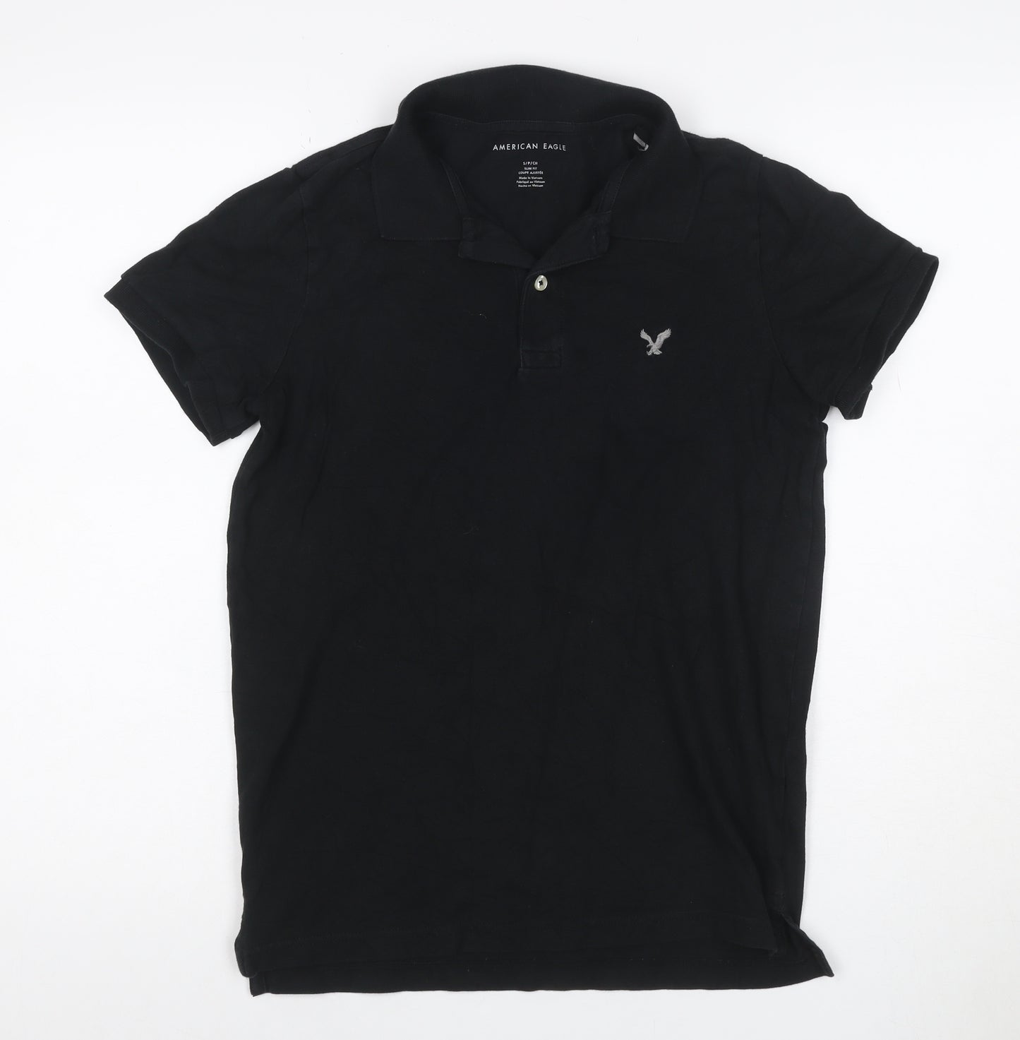 American Eagle Men’s Black Slim Fit Polo Shirt Size S