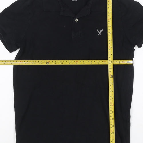 American Eagle Men’s Black Slim Fit Polo Shirt Size S