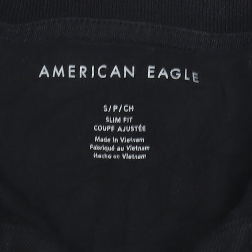 American Eagle Men’s Black Slim Fit Polo Shirt Size S