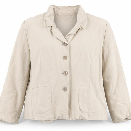 Monsoon Womens Beige Linen Blend Suit Jacket Size 14 Classic Style
