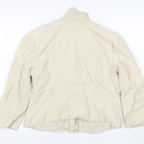 Monsoon Womens Beige Linen Blend Suit Jacket Size 14 Classic Style