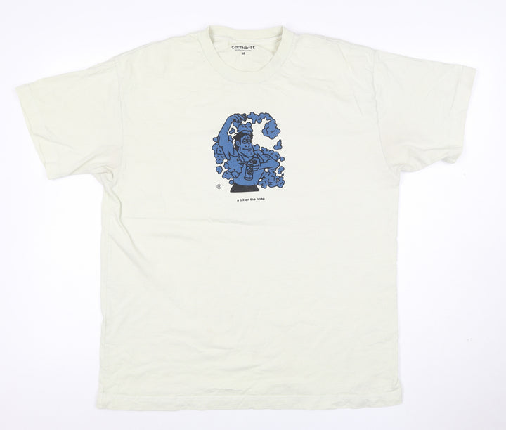 Carhartt Men's White Graphic Print Cotton T-Shirt M Regular Fit