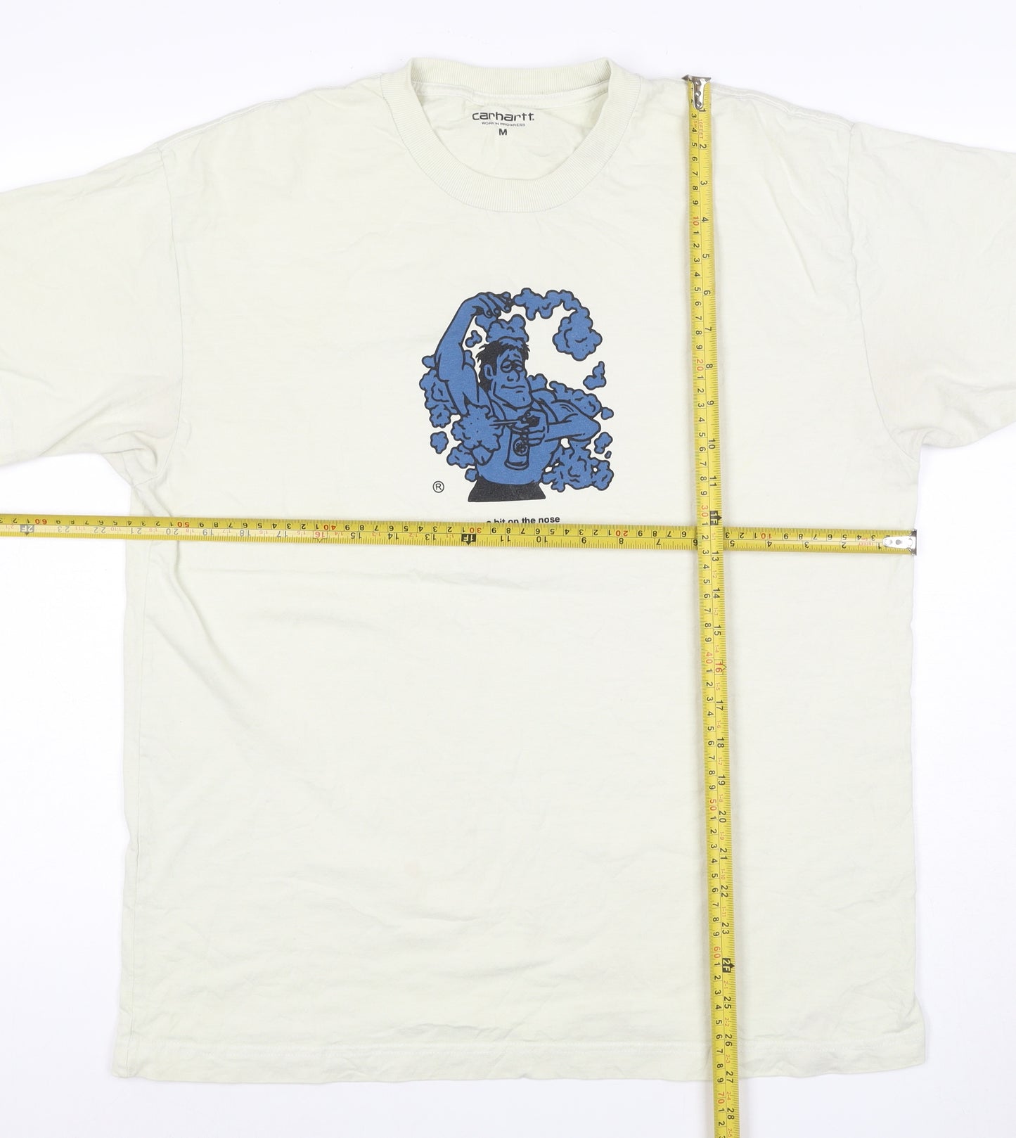 Carhartt Men's White Graphic Print Cotton T-Shirt M Regular Fit