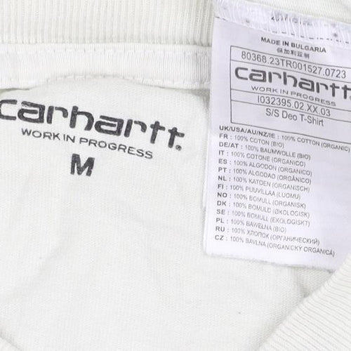 Carhartt Men's White Graphic Print Cotton T-Shirt M Regular Fit