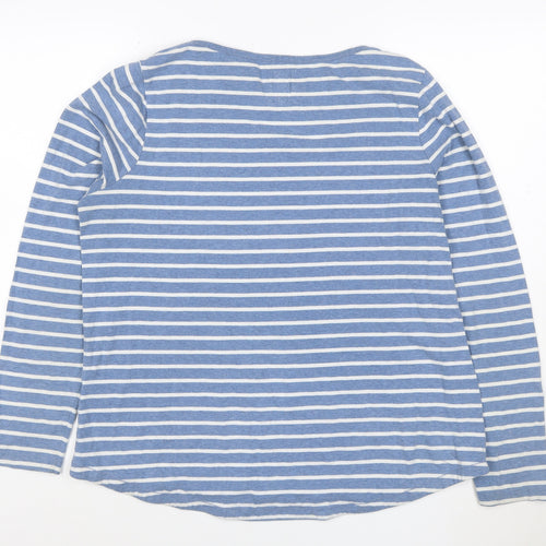 Fat Face Women's Blue Striped Long Sleeve Cotton T-Shirt Size 16