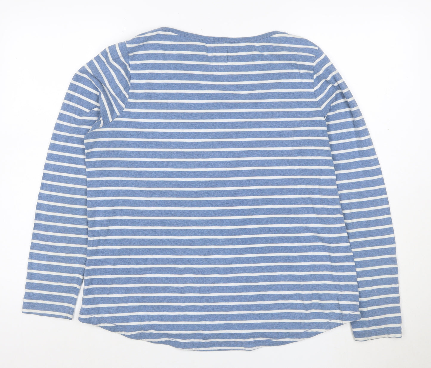 Fat Face Women's Blue Striped Long Sleeve Cotton T-Shirt Size 16
