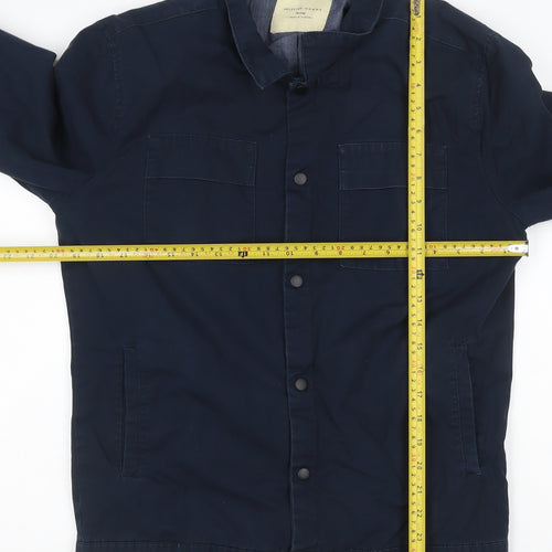 SELECTED HOMME Men's Blue Cotton Casual Jacket Size S