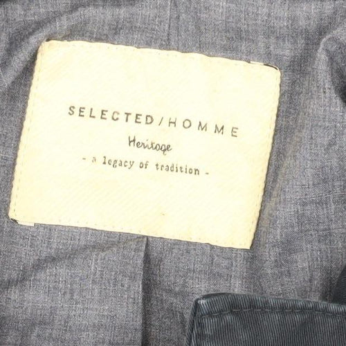 SELECTED HOMME Men's Blue Cotton Casual Jacket Size S
