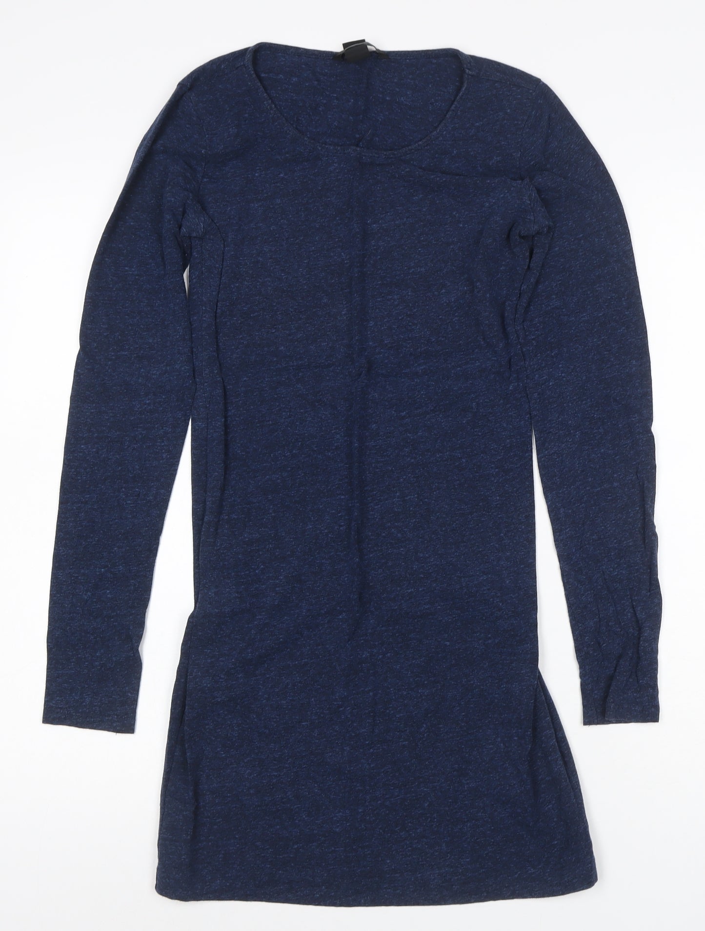 H&M Women Blue Long Sleeve Bodycon Jersey Short Dress Size S