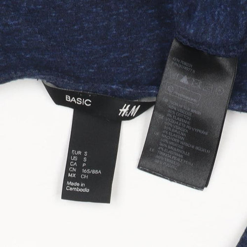 H&M Women Blue Long Sleeve Bodycon Jersey Short Dress Size S