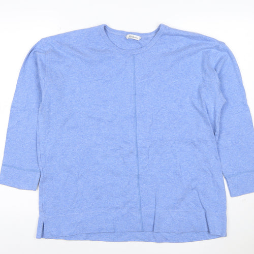 Barkote Women's Blue Cotton Blend Basic 3/4 Sleeve T-Shirt Size 14
