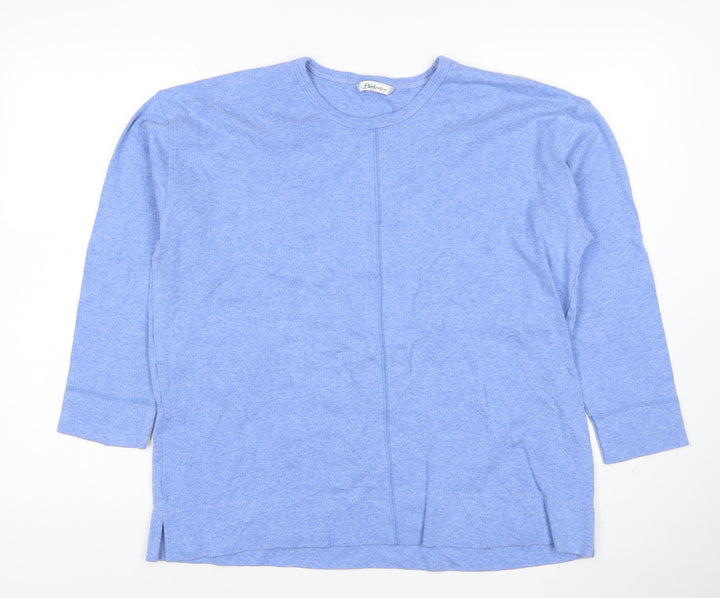 Barkote Women's Blue Cotton Blend Basic 3/4 Sleeve T-Shirt Size 14
