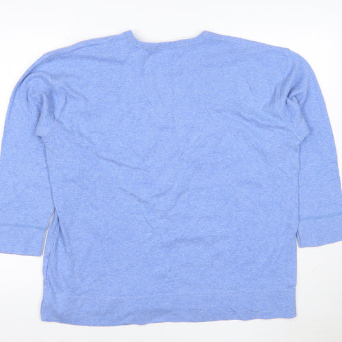 Barkote Women's Blue Cotton Blend Basic 3/4 Sleeve T-Shirt Size 14