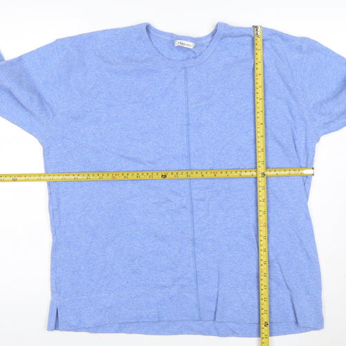 Barkote Women's Blue Cotton Blend Basic 3/4 Sleeve T-Shirt Size 14